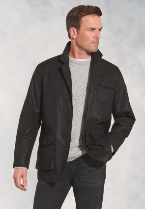 Brooke Black Cotton Carbon Finish Jacket