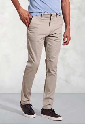 Tailored Fit Brosnan Sand Textured Cotton Stretch Chinos