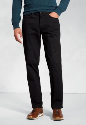 Tailored Fit Brunswick Black Stretch Cotton Chino Jeans