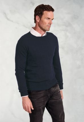 Navy Cashmere Crew Neck Jumper