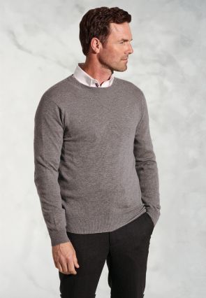 Taupe Cashmere Crew Neck Jumper