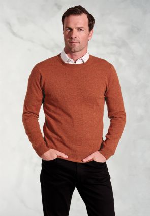 Burnt Orange Cashmere Crew Neck Jumper