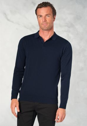 Casper Navy Long Sleeve Polo Shirt