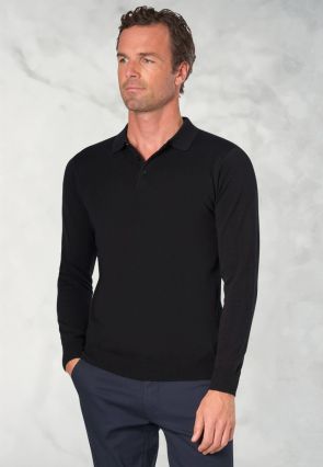 Casper Black Long Sleeve Polo Shirt