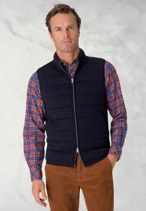 Cicero Navy Knitted Wool Blend Vest