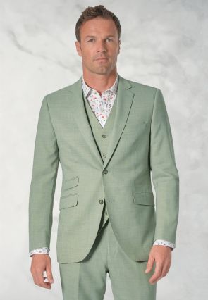 Tailored Fit Constable Sage Linen Blend Suit Jacket