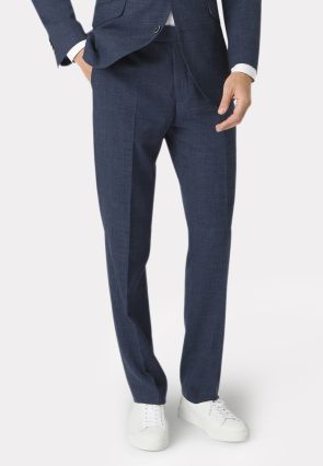 Tailored Fit Constable Navy Linen Blend Suit Pants