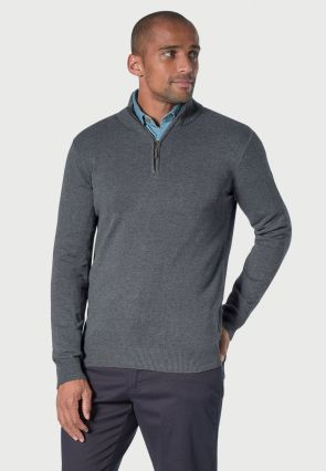Dallas Charcoal Zip Neck Jumper
