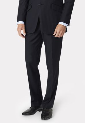 Tailored Fit Dawlish Navy Herringbone Wool Suit Pants