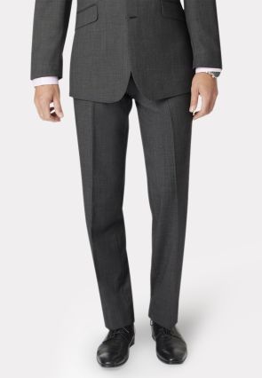 Tailored Fit Dawlish Charcoal Birdseye Wool Suit Pants