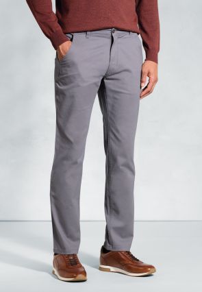 Regular Fit Denver Grey Cotton Stretch Chinos