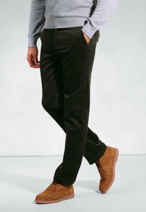Regular Fit Ellroy Olive Corduroy Pants