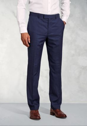 Tailored Fit Felton Navy Overcheck Suit Pants