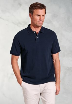 Firth Navy Pure Cotton Pique Polo Shirt