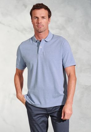 Firth Sky Blue Pure Cotton Pique Polo Shirt