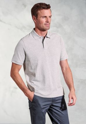 Firth Silver Grey Pure Cotton Pique Polo Shirt