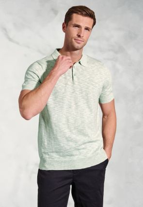 Gibson Mint Slub Linen Blend Polo Shirt