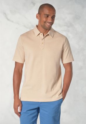 Gough Cotton Rich Biscuit Soft Knit Polo Shirt