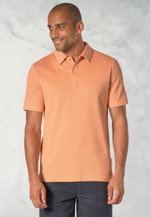 Gough Cotton Rich Peach Soft Knit Polo Shirt