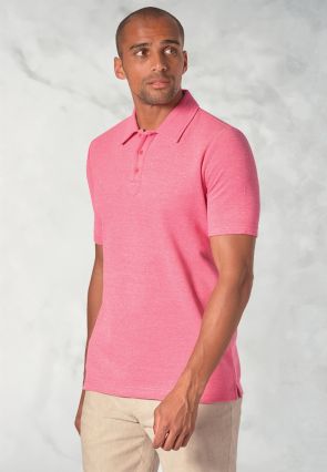 Gough Cotton Rich Rose Soft Knit Polo Shirt