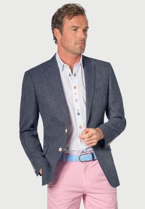 Regular Fit Greig Mid Blue Textured Jacket