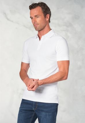 Hampton Cotton Stretch White Polo Shirt
