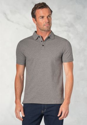 Hampton Cotton Stretch Grey Marl Polo Shirt