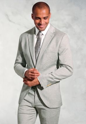 Tailored Fit Hardy Green Textured Occasion Suit - Vest Optional