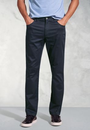 Regular Fit Harrelson Navy Slub Cotton 5 Pocket Pants
