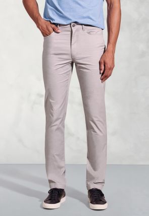 Regular Fit Harrelson Silver Grey Slub Cotton 5 Pocket Pants
