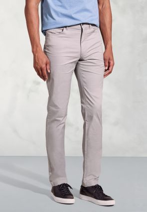 Tailored Fit Harrelson Silver Grey Slub Cotton 5 Pocket Pants