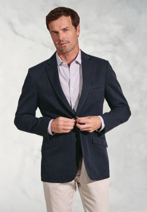 Regular Fit Hemsworth Navy Washed Cotton Linen Jacket