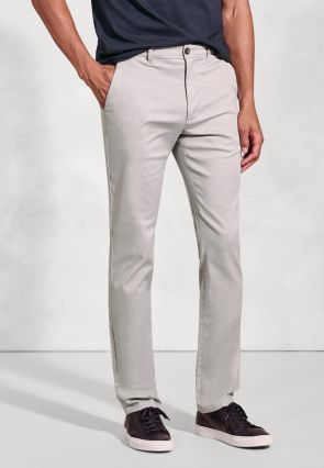 Tailored Fit Holland Silver Grey Sateen Cotton Stretch Pants