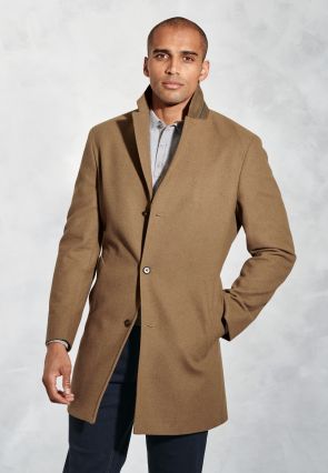 Hutchinson Camel Wool Blend Shortie Overcoat