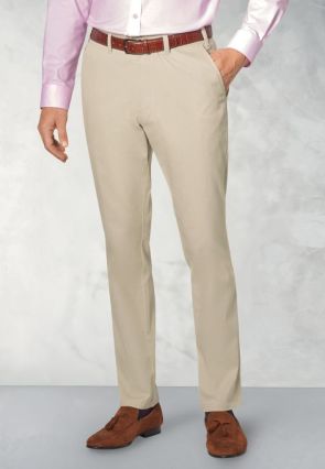 Tailored Fit Illingworth Stone Cotton Stretch Pants