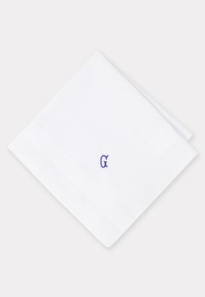 Pure Cotton Initial G Hankies x 3