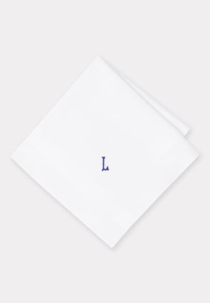 Pure Cotton Initial L Hankies x 3