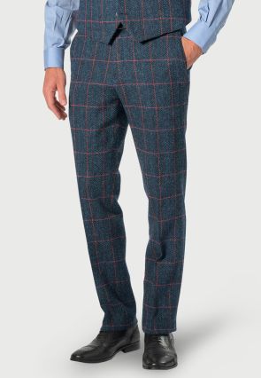 Tailored Fit Inverness Navy Check Harris Tweed® Suit Pants