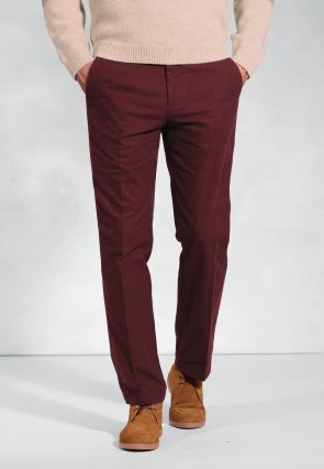 Regular Fit Kerswell Berry Cotton Moleskin Pants