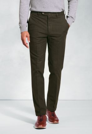 Regular Fit Kerswell Olive Cotton Moleskin Pants