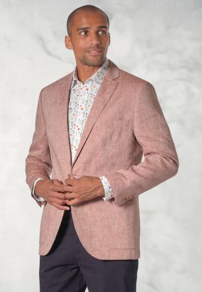 Tailored Fit Leeds Dusky Rose Linen Jacket