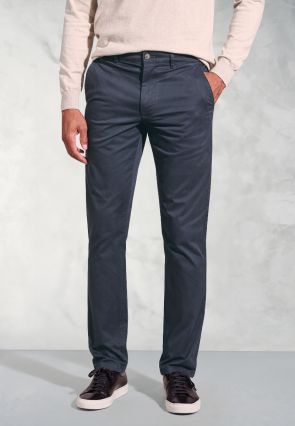 Regular Fit Leo Navy Cotton Stretch Chinos