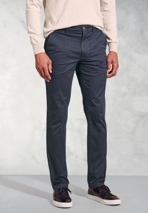 Tailored Fit Leo Navy Cotton Stretch Chinos