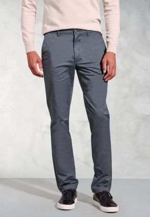 Tailored Fit Leo Air Force Blue Cotton Stretch Chinos