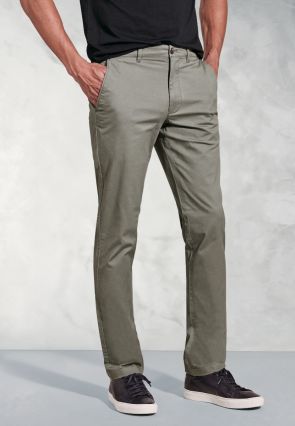 Tailored Fit Leo Olive Cotton Stretch Chinos