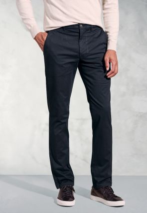 Tailored Fit Leo Midnight Cotton Stretch Chinos