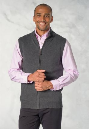 Lincoln Charcoal Cotton Blend Knitted Vest