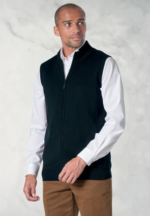 Lincoln Black Cotton Blend Knitted Vest