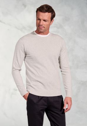 London Stone Cotton Merino Crew Neck Jumper