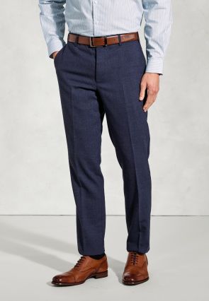 Tailored Fit McKellen Navy Linen Blend Suit Pants